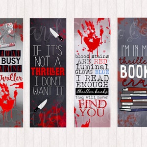 Thriller Book  Reader  Bookmarks | Thriller Era | Digital Printable Bookmarks | Digital Bookmark | Instant Download