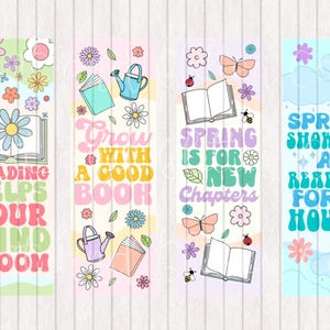 Floral Spring Bookmarks: Reading Themed Printable Bookmarks (Digital Download)