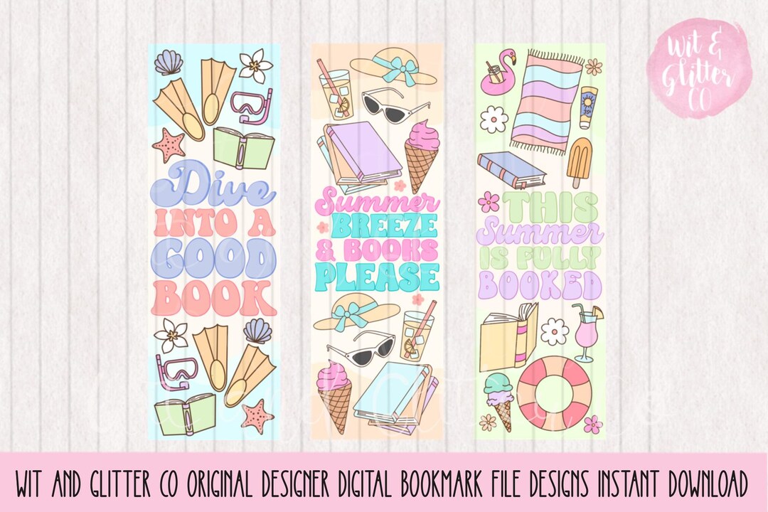 Summer Reading Bookmarks: Beach Theme, Set of 4 (digital Download) - Etsy