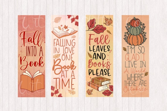 Autumn Reading Printable Bookmarks, Bookmark Sublimation By GlamArtZhanna