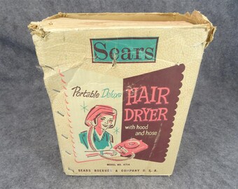 Sears Portable Deluxe Hair Dryer Model 8714 Circa 1960's