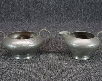 G. L. & Co.'S My Lady Pewter Creamer And Open Sugar Made In England