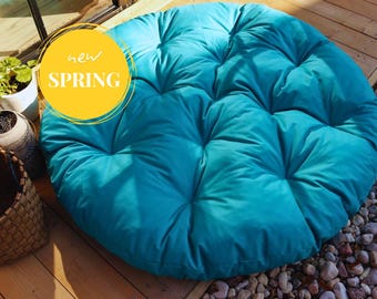 Housse De Coussin Pour Chaise Papasan - Taille 120 Cm (47") - Imperméable, Lavable Machine - Fermeture éclair Et Attaches - Couleur Khaki
