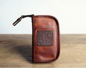 handgefertigte Herren braun Schlüssel Portemonnaie aus Leder, Leder-Schlüsseletui, Schlüsselanhänger Geldbörse, Geschenk für Männer