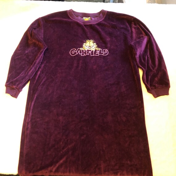 Vintage Garfield Burgundy Velour 