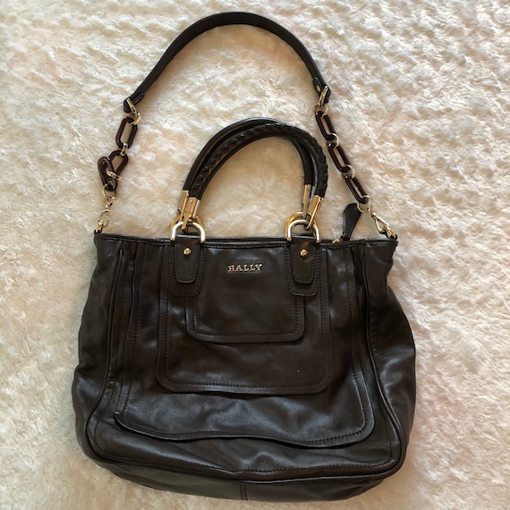 Bally Black Leather Tote Purse