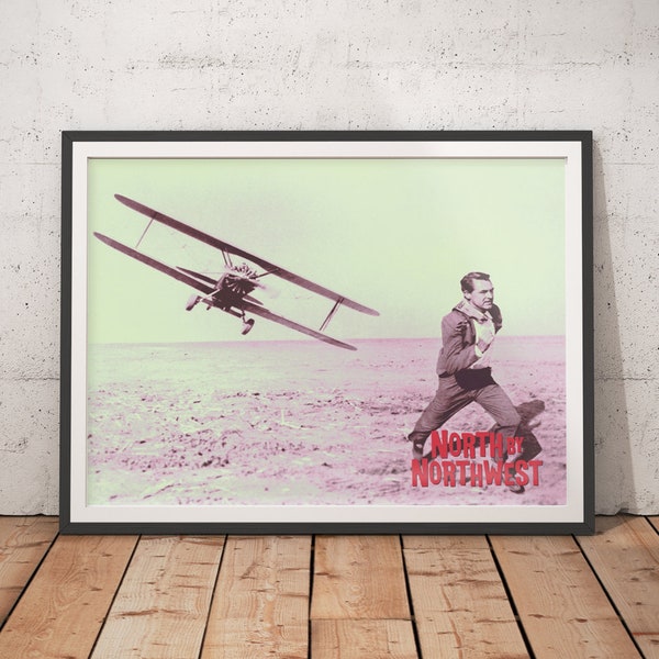 North By Northwest Alfred Hitchcock Movie Poster - Minimal Movie Poster, Movie Posters, Film Icon Poster, Film Poster, Film Lover Gift
