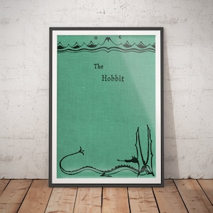 The Hobbit Poster Book Cover Poster // Lord of the Rings Poster // Tolkien // Literary Gifts // Literary Prints // Christmas Gifts image 1