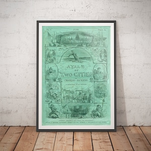 A Tale of Two Cities Print: Charles Dickens Book Cover Poster