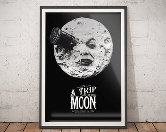 A Trip to the Moon Movie Poster / Best Selling Items / Most Sold Items / Minimal Movie Poster / Art for Movie Lovers / Film Icon Poster