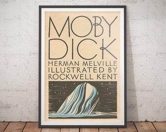 Moby Dick Buchcover Kunstdruck: Literarisches Kinderzimmer Dekor