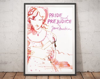 Pride and Prejudice Poster - Literary Prints, Literary Gifts, Book Lover Gift, Pride and Prejudice Prints, Pride and Prejudice Art, Book Art