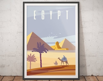 Póster de viaje a Egipto: Impresión Art Déco vintage