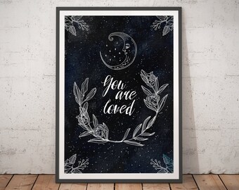 You Are So Loved Print: Celestial Nursery Decor