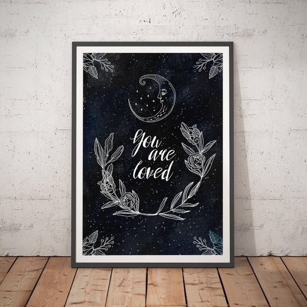 You Are So Loved Print - Mindfulness Gift / Astrology Gifts / Harry Potter Inspired - Harry Potter Baby / Harry Potter Gift / Nursery Poster