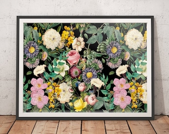 Flower Bouquet Maximalist Print | Vintage Floral Wall Art