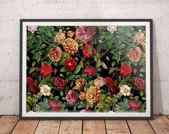 Flower Bouquet Maximalist Print | Vintage Botanical Wall Art