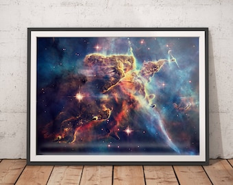Outer Space Art, Astronomy Space Poster - Christmas Gifts - Hubble Carina Nebula Nasa Poster - Galaxy Poster, Galaxy Print