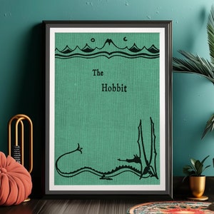Póster de El Hobbit - Póster de portada de libro // Póster de El Señor de los Anillos // Tolkien // Regalos literarios // Láminas literarias // Regalos de Navidad