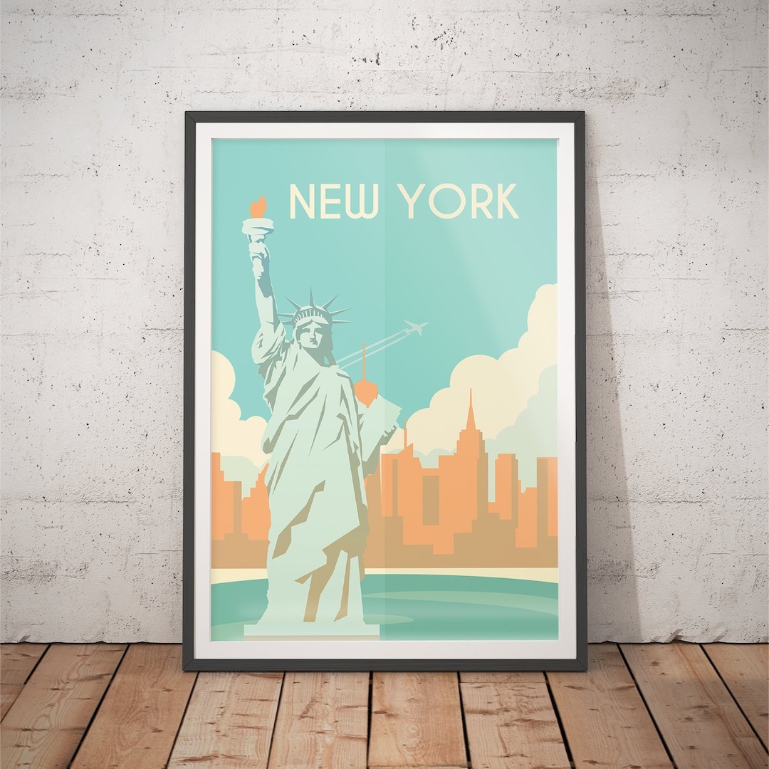 New York Poster - Vintage Travel Poster - Minimalist Art Prints ...