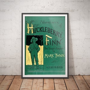 Huckleberry Finn-tryck: Mark Twain litterär väggkonst