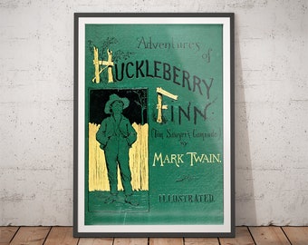 Huckleberry Finn Literary Wall Art - Mark Twain Quote, Librarian, Book Lover Gift, For Book Lovers, Gift for Readers, Grandparent Gift