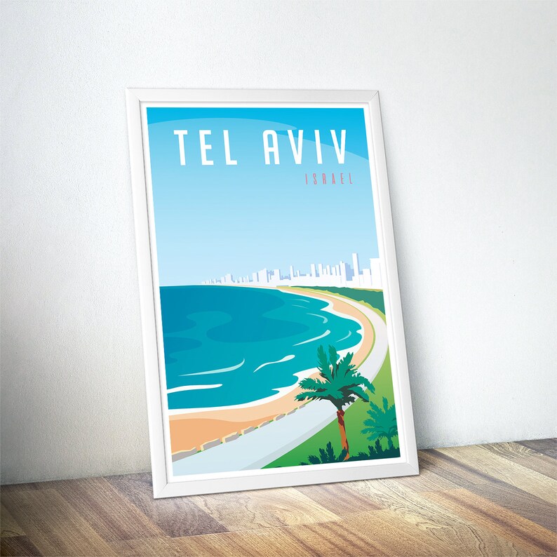Tel Aviv Poster Vintage Travel Poster Minimalist Art Etsy UK