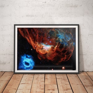 Wissenschaft Poster - Riesiger roter Nebel: Weltraum Kunst / Sternenkarte / Weltraum Druck / Astronomie Druck / Weltraum Dekor / Nachthimmel / Nasa Kunst
