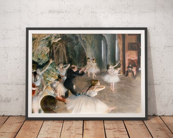 The Rehearsal Onstage Degas Art Print | Vintage Remastered Ballet Wall Art