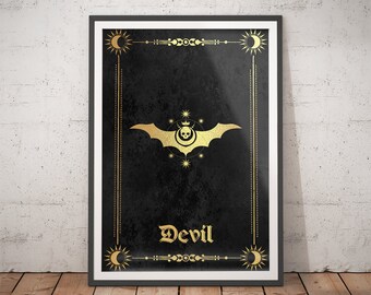 Tarot Print Devil -  Mystical Art / Contemporary Wall Art / Occult Print / Esoteric Print / Spiritual Art / Room Inspo