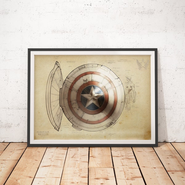 Captain America Inspired Movie Poster (Cult Movie Wall Art / Movie Lover Gift / Man Cave Art / Geek Prints / Avengers / Marvel / Comic book)