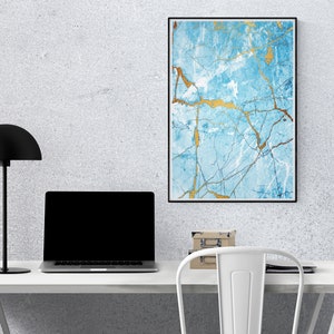 Impresión de mármol No.5 Oro rosa / Decoración moderna de la | Etsy