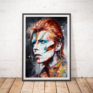 Ziggy Stardust, David Bowie Print - Original Abstract Impressionist Painting for Music Lovers - Icon and Legend Posters and Wall Art