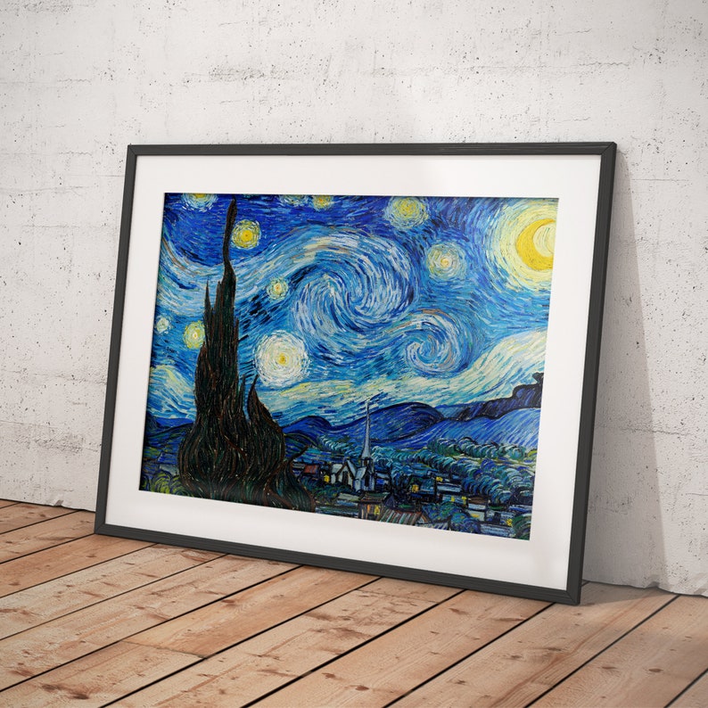 The Starry Night Print - Vincent Van Gogh Vintage Art - Classic Prints ...