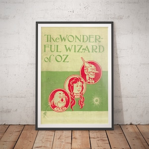 Wizard of Oz Art Print: Remastered Book Cover, Literary Nursery Decor