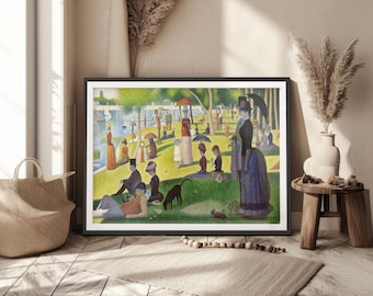 Vintage kunstafdruk La Grande Jatte van Seurat: klassiek interieur