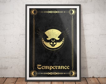 Temperance Tarot Card Wall Art | Gold Foil Celestial Print