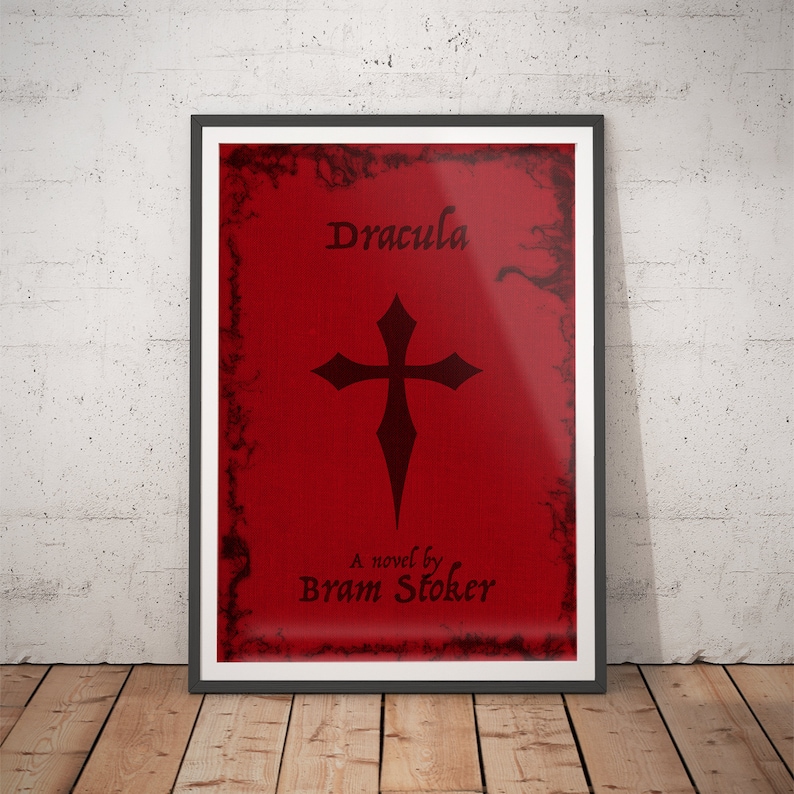 Dracula Book Cover Print: Vintage Gothic Horror Decor image 1