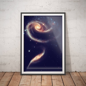 Cartel espacial de regalos de astronomía - Arte del espacio exterior de la galaxia rosa - Arte del telescopio Hubble, cartel de la galaxia, arte de la nebulosa, cartel del universo