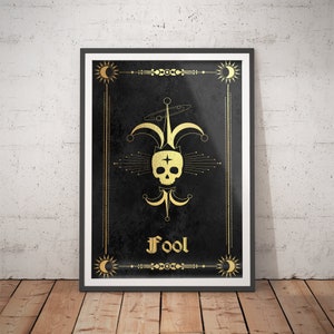 Tarot Print Fool - Arte Mística / Arte de Parede Contemporânea / Impressão Oculta / Impressão Esotérica / Arte Espiritual / Inspiração de Sala