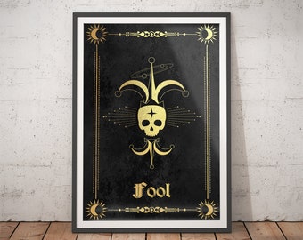 Fool Tarotkaartkunst aan de muur: cadeau voor heks
