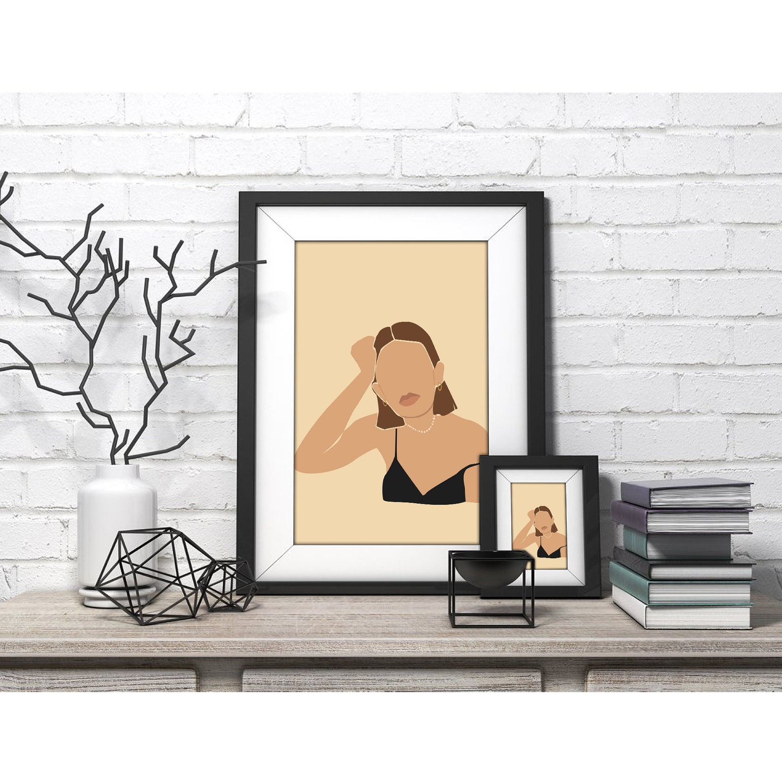 Curated visual reference: Picture Idea: Feminist Art Print Minimalist Woman Illustration Contemporary Home