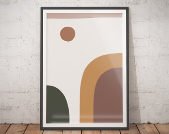 No.18 - Abstract Landscape Print - Line Art Print - Sunset Print - Sun Wall Art - Modern Prints - Contemporary Art - Geometric Landscape