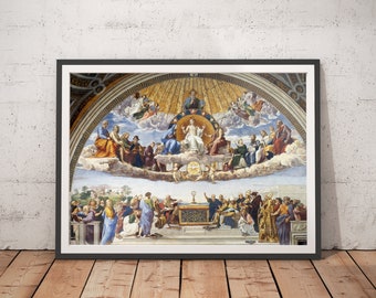 Print dispuut van het Heilig Sacrament - Rafaël Vintage Art - Klassieke prenten / Renaissanceschilderijen / Prints voor thuis