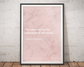 Charles Dickens Zitat-Kunstdruck | Minimalistische literarische Wandkunst