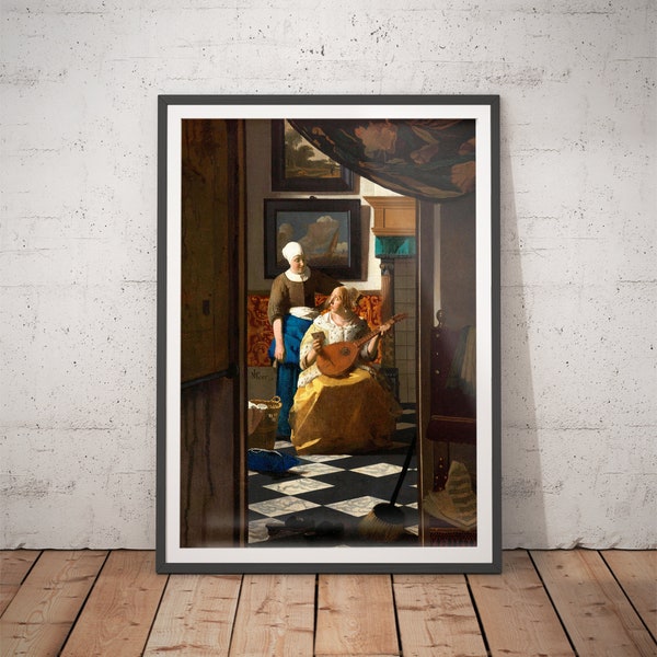 The Love Letter Print - Johannes Vermeer Vintage Wall Art - Classic Paintings / Renaissance Prints / Large Home Decor