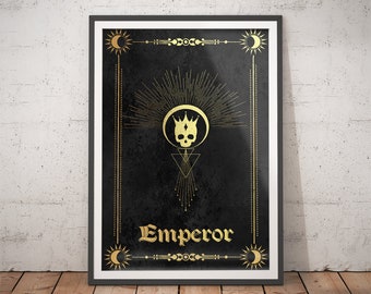 Tarot Print Emperor -  Mystical Art / Contemporary Wall Art / Occult Print / Esoteric Print / Spiritual Art / Room Inspo