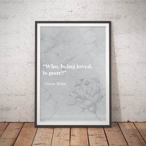 Oscar Wilde Quote Print: Floral Marble Wall Art
