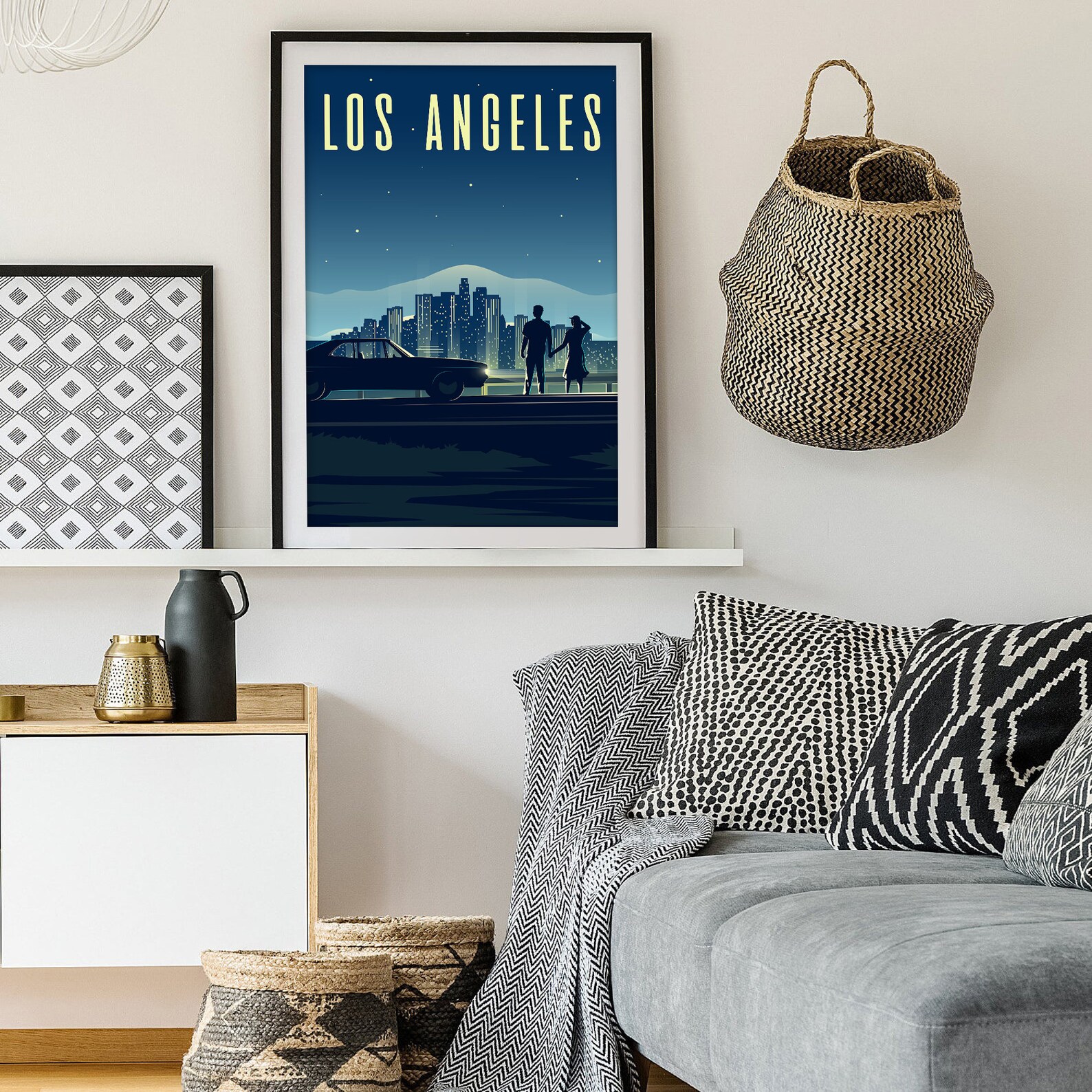 Los Angeles Wall Art Los Angeles Poster / Travel Art Print / Etsy