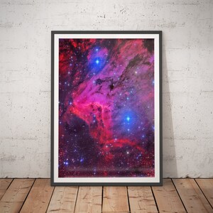 Wissenschaft Poster - Pelikan Nebel: Astronomie Druck / Weltraum Dekor / Nachthimmel / Nasa Kunst / Weltraum Kunst / Sternenkarte / Weltraum Druck